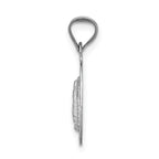 14K White Gold Our Lady of Guadalupe Pendant with Diamond-Cut Polished Finish