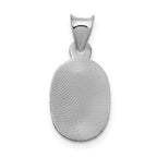14K White Gold Our Lady of Guadalupe Pendant with Diamond-Cut Polished Finish