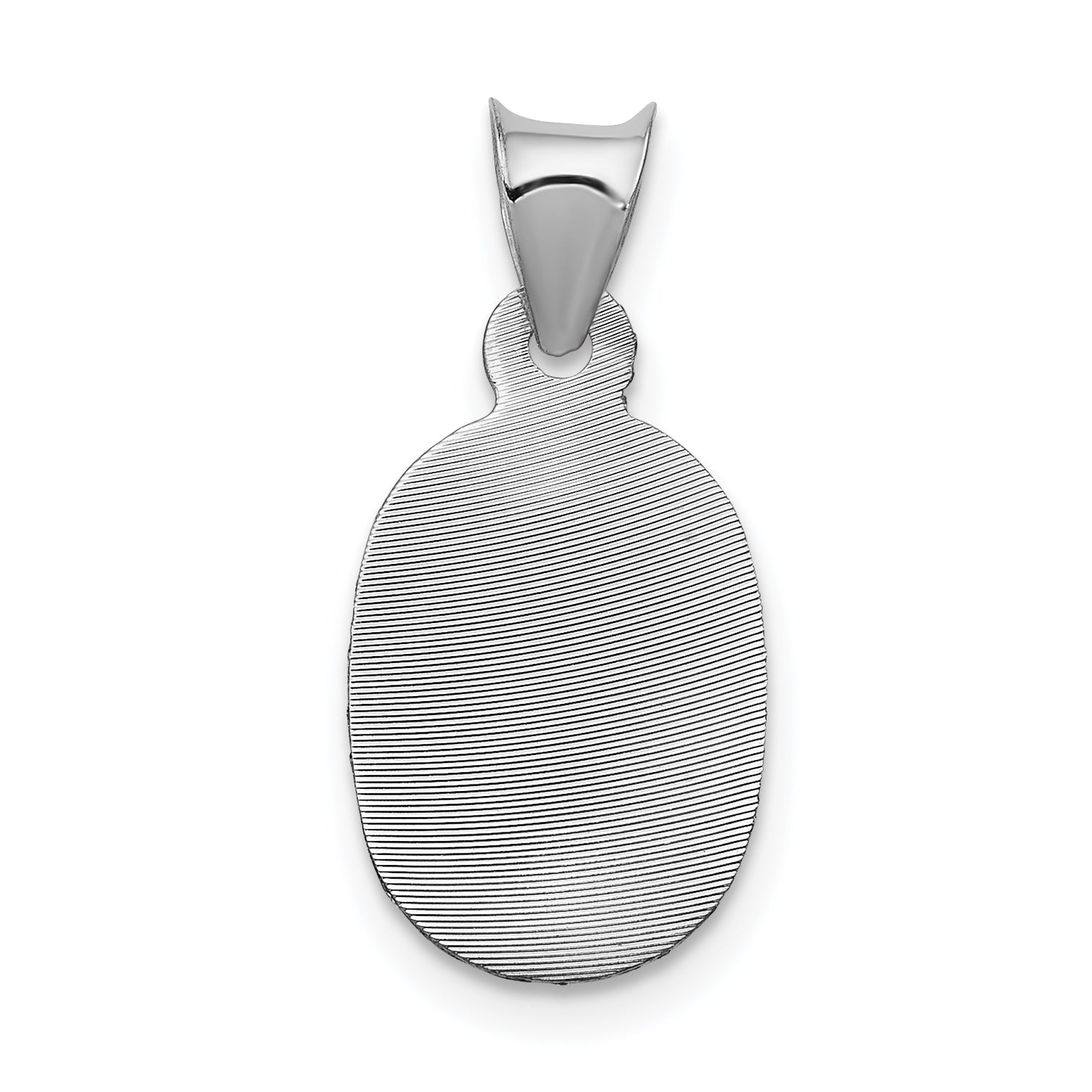 14K White Gold Our Lady of Guadalupe Pendant with Diamond-Cut Polished Finish
