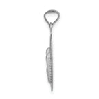 14K White Gold Our Lady of Guadalupe Oval Pendant with Diamond-Cut Finish