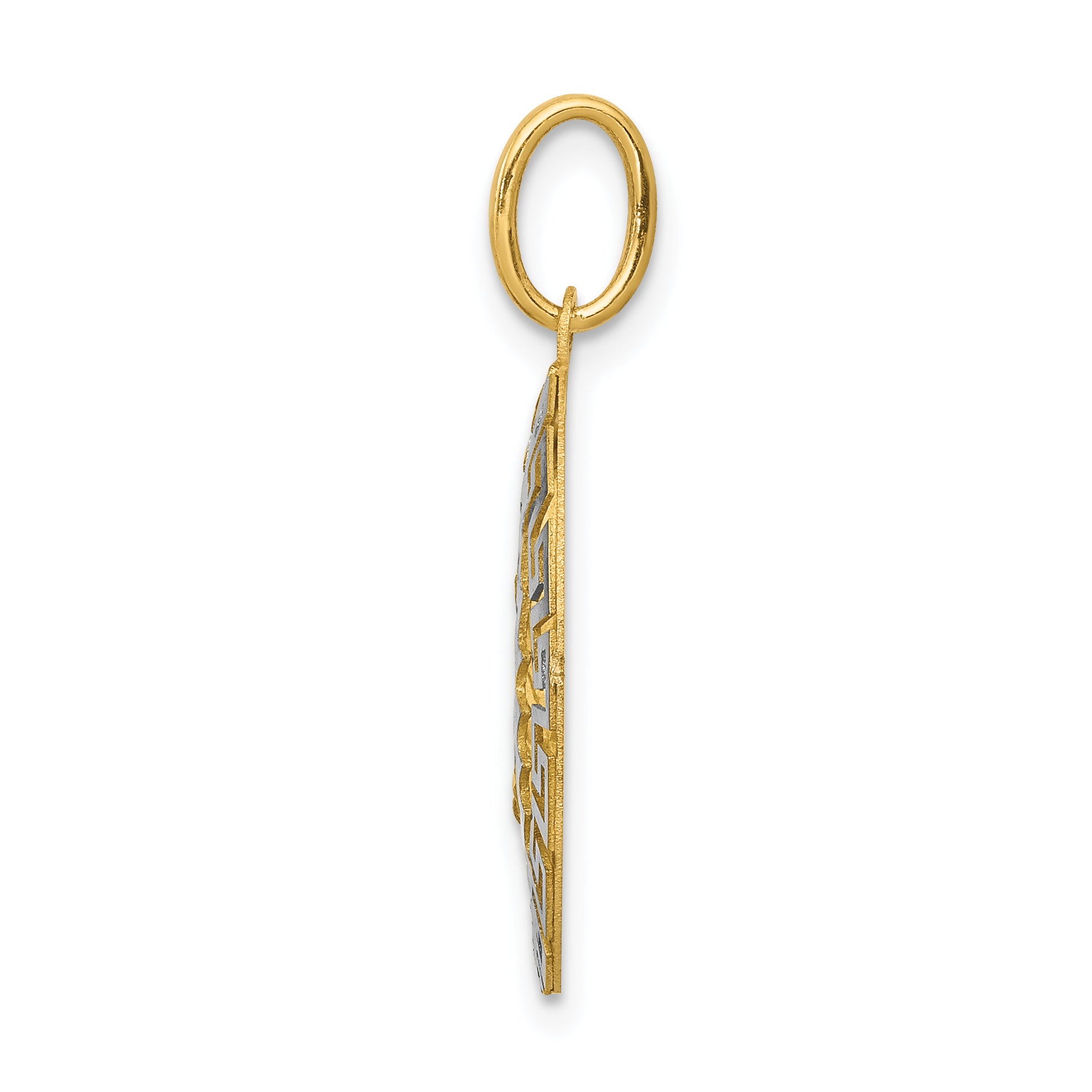 14K Two-Tone Gold Our Lady of Guadalupe Pendant with Polished Finish