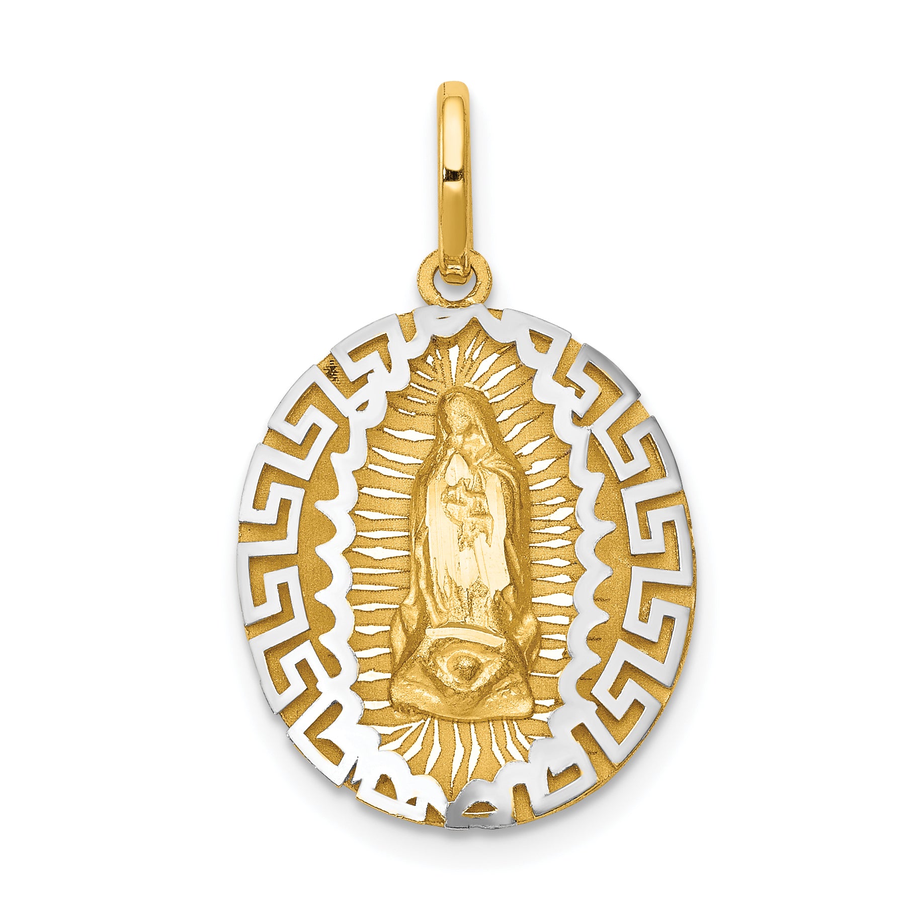 14k Two-Tone Our Lady Of Guadalupe Semi-solid Pendant Main image