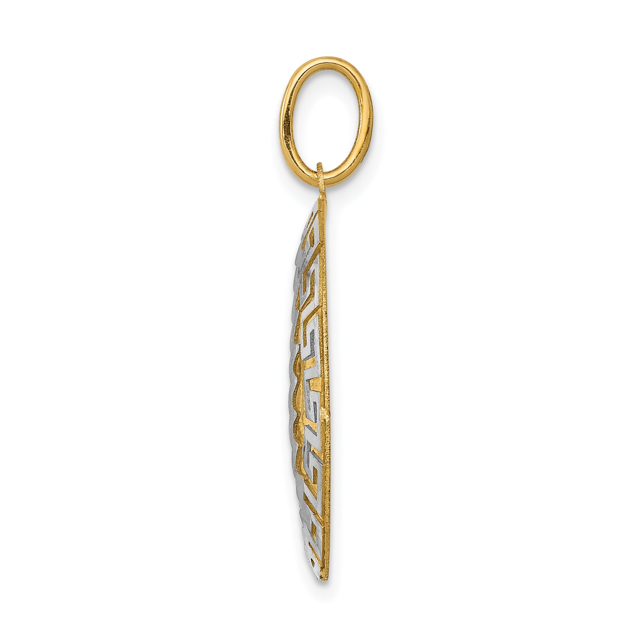 14K Two-Tone Our Lady of Guadalupe Pendant with Polished Finish