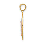 14K Two-Tone Gold Lady of Guadalupe Charm with White Rhodium Accents, Polished Finish