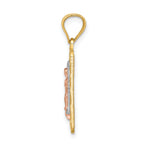 14K Two-Tone Gold Lady of Guadalupe Pendant with Rhodium Accents, Polished Finish