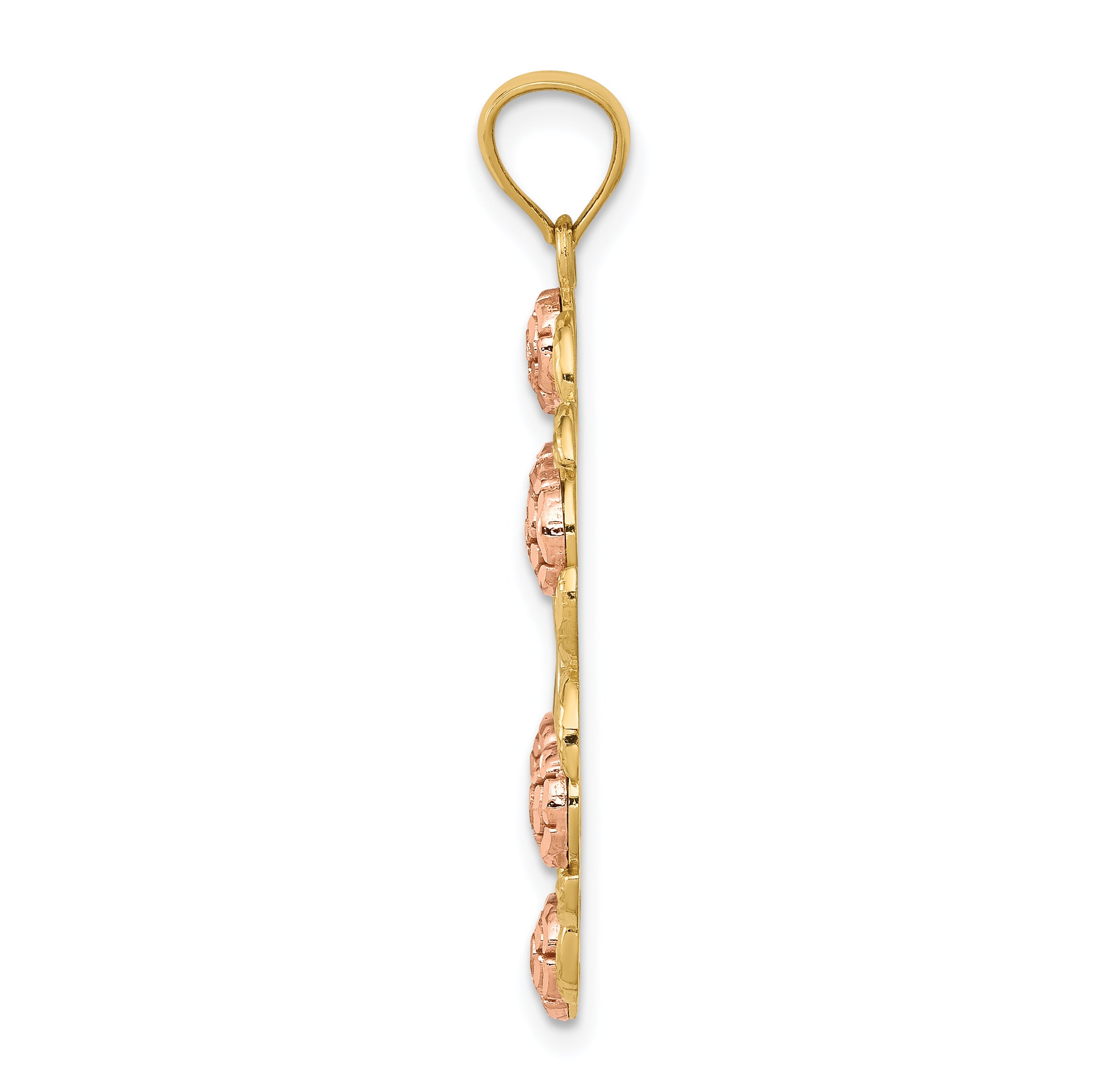 14K Two-Tone Gold Lady of Guadalupe Pendant with White Rhodium and Polished Finish Secondary image
