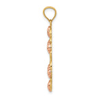 14K Two-Tone Gold Lady of Guadalupe Pendant with White Rhodium and Polished Finish