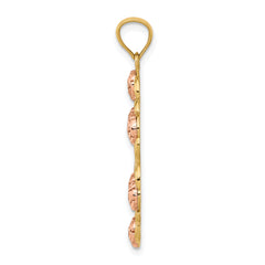 14K Two-Tone Gold Lady of Guadalupe Pendant with White Rhodium and Polished Finish