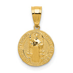 14k San Benito 2 Sided Round Small Pendant