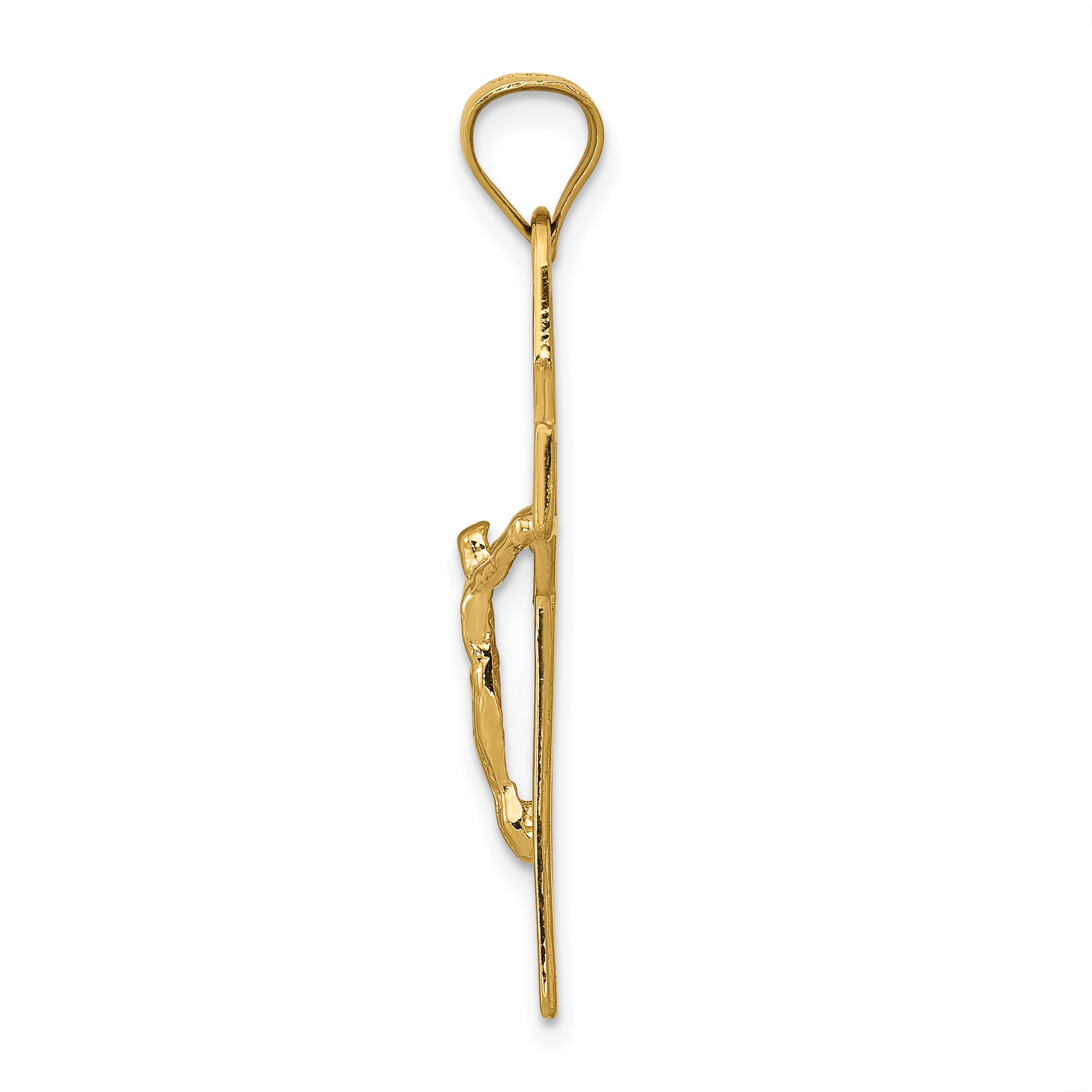 14K Gold San Benito Crucifix Pendant, Reversible Polished Design Secondary image