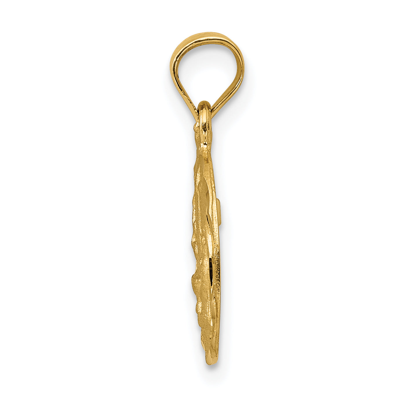 14K Gold Satin Diamond-Cut Baptism Pendant  Elegant, Polished Finish Secondary image