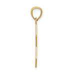 14K Gold Star of David with Chai Pendant, Rhodium Accents, Polished Finish