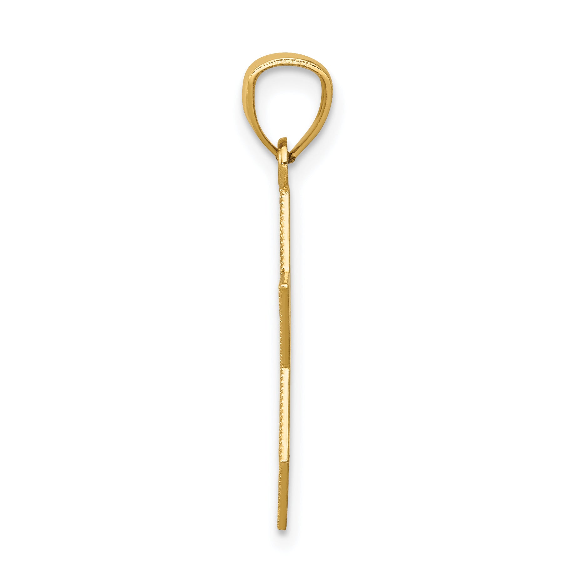 14K Gold Star of David with Chai Pendant, Rhodium Accents, Polished Finish