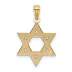 14K Gold Diamond-Cut Polished Star of David Pendant  Elegant Solid Design
