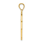 14K Gold Polished Filigree Hamsa Pendant with 3D Detailing