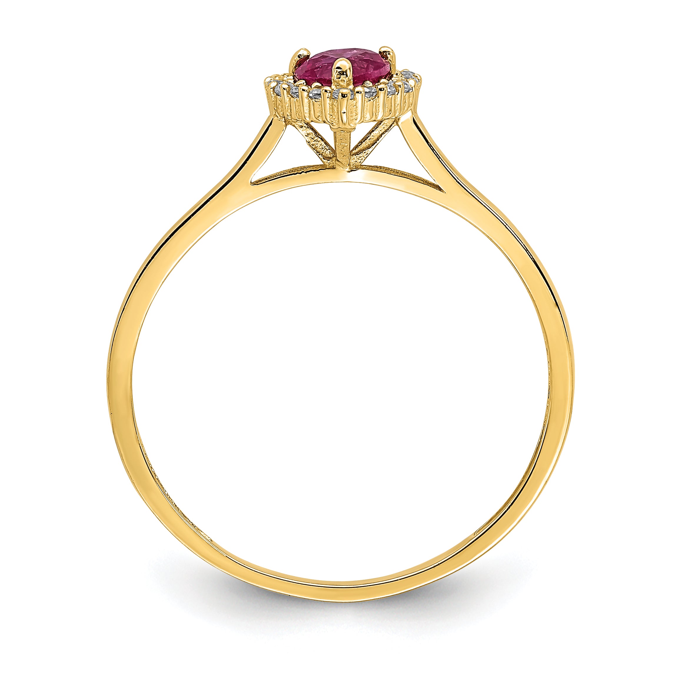 14K Heart Pink and Clear CZ Ring Secondary image