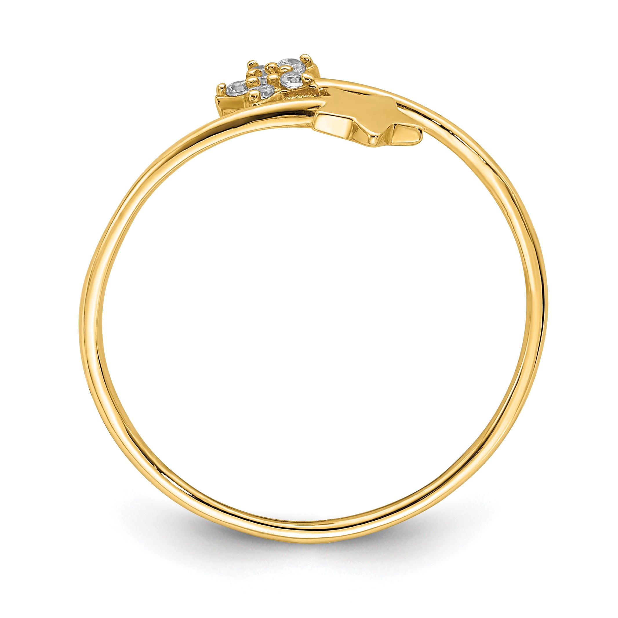 14K Yellow Gold CZ Star Ring Secondary image