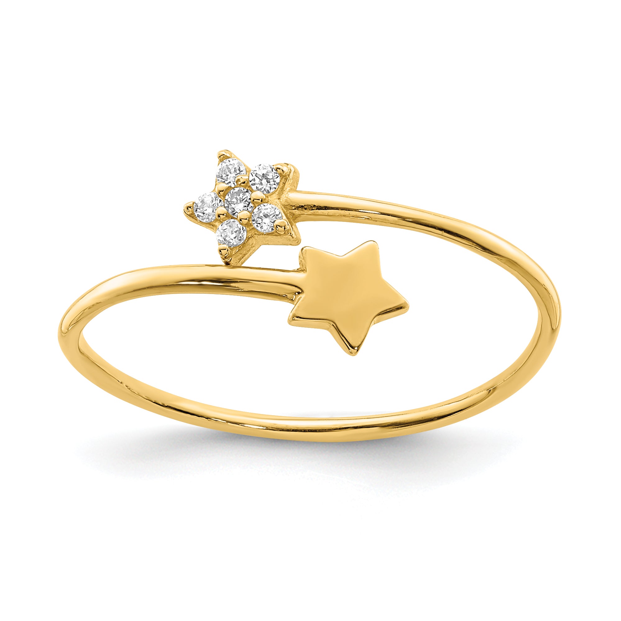 14K Yellow Gold CZ Star Ring Main image