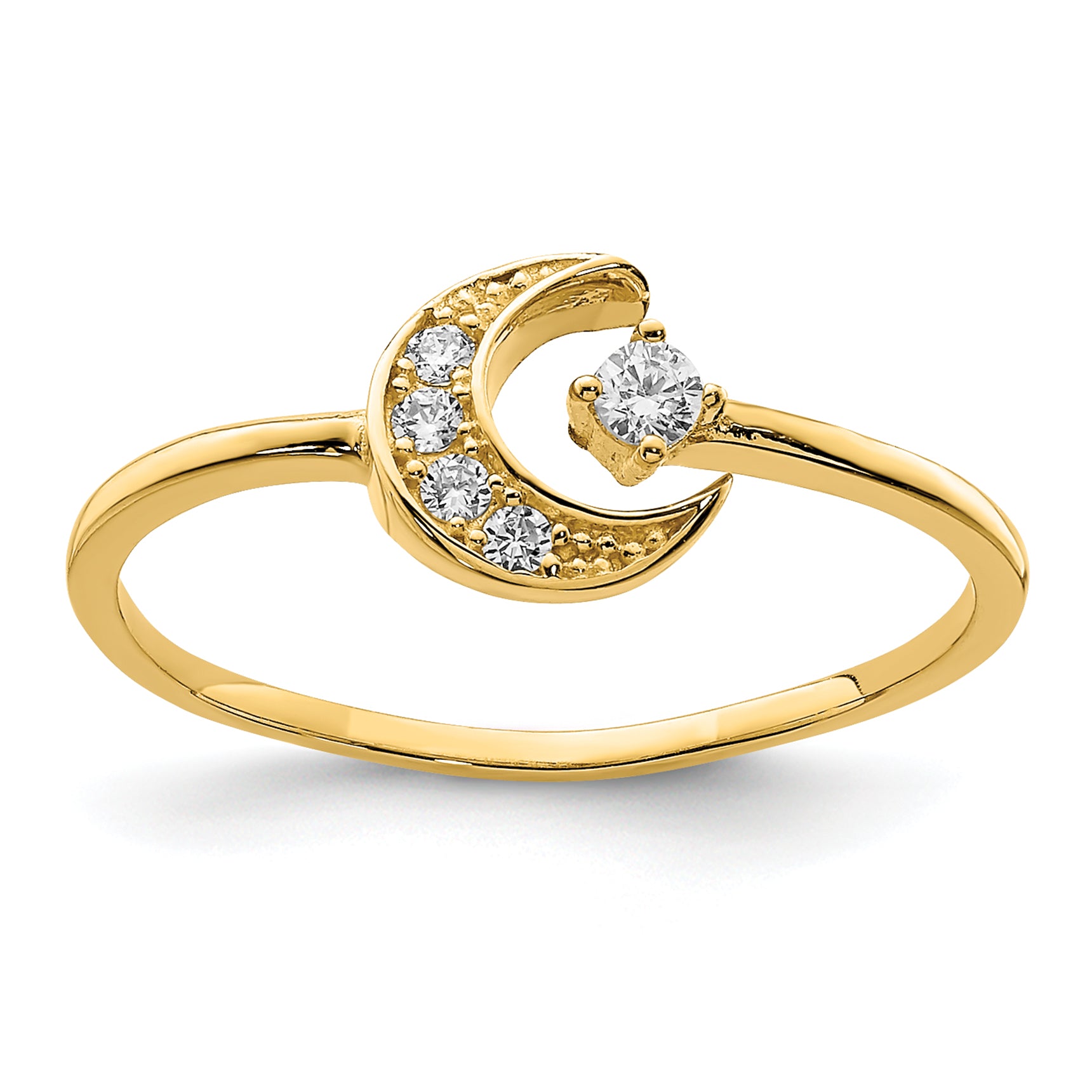 14K CZ Moon Ring Main image