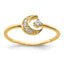 14K CZ Moon Ring