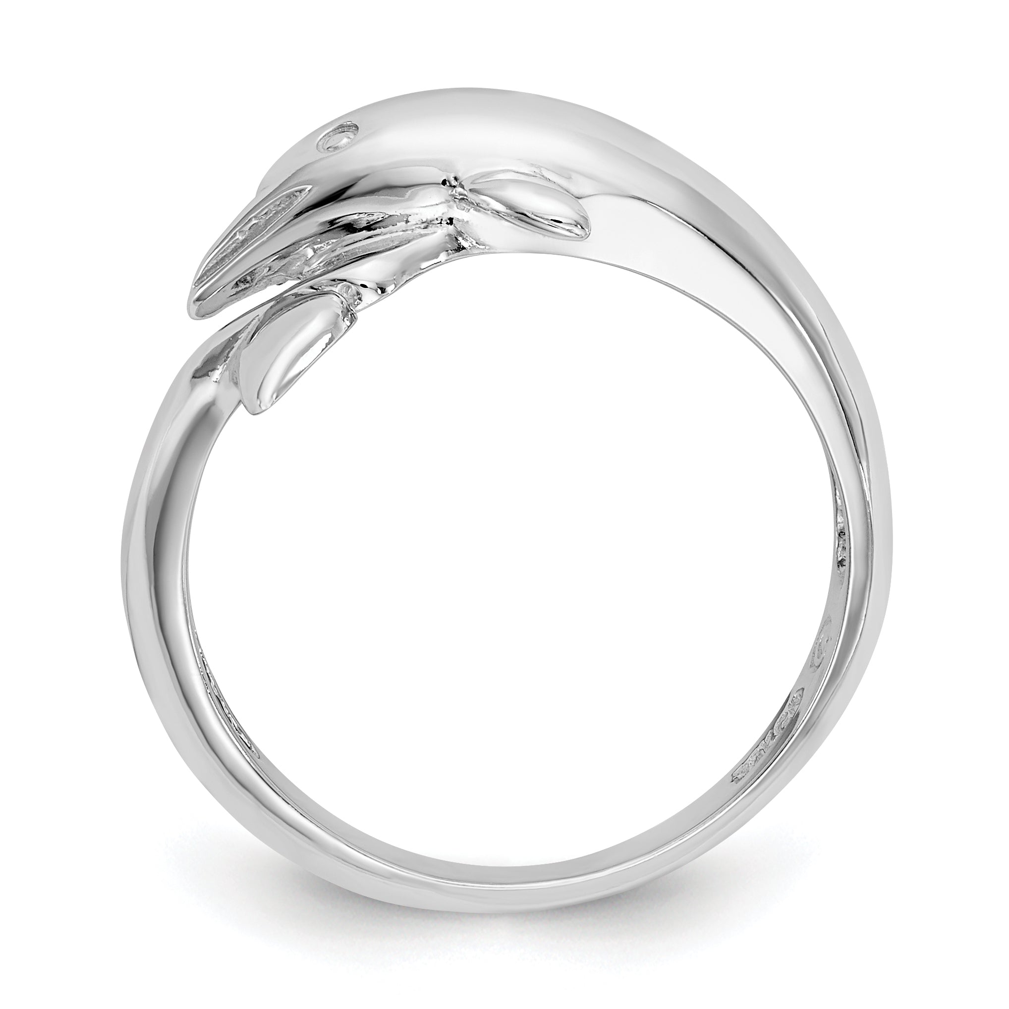 14k White Gold Dolphin Ring Secondary image