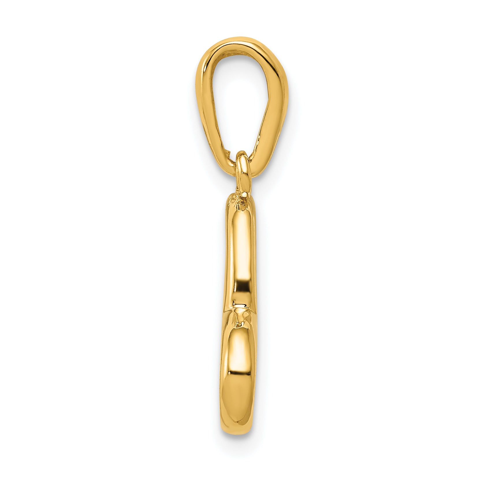 14K Gold Polished Heart Pendant with Hollow 3D Design Secondary image