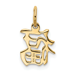 14K Gold Chinese Good Luck Charm Pendant  Elegant, Themed Design