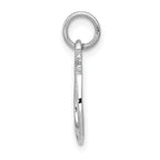 14K White Gold Horseshoe Charm with Polished Rhodium Finish Men's Lux Style
