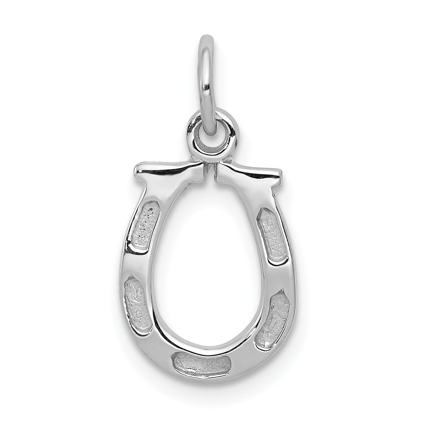 14k White Gold Solid Polished Horseshoe Charm Main image
