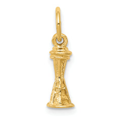 14K Solid Polished Space Needle Charm