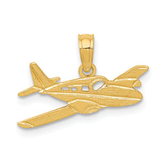 14K Gold Cessna Plane Pendant with Solid Cast Design
