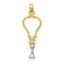 14K Two-Tone Gold Stethoscope Pendant with 3D Design for Medical Professionals