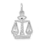 14K White Gold Scales of Justice Charm with Rhodium Plating, 21mm