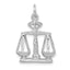 14K White Gold Scales of Justice Charm with Rhodium Polished Finish