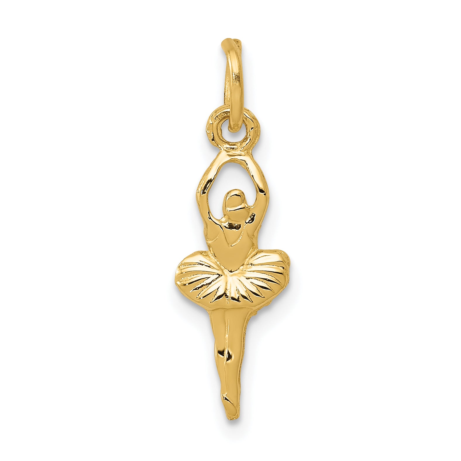 14K Gold Ballerina Charm with Polished Finish  Elegant and Timeless Main image