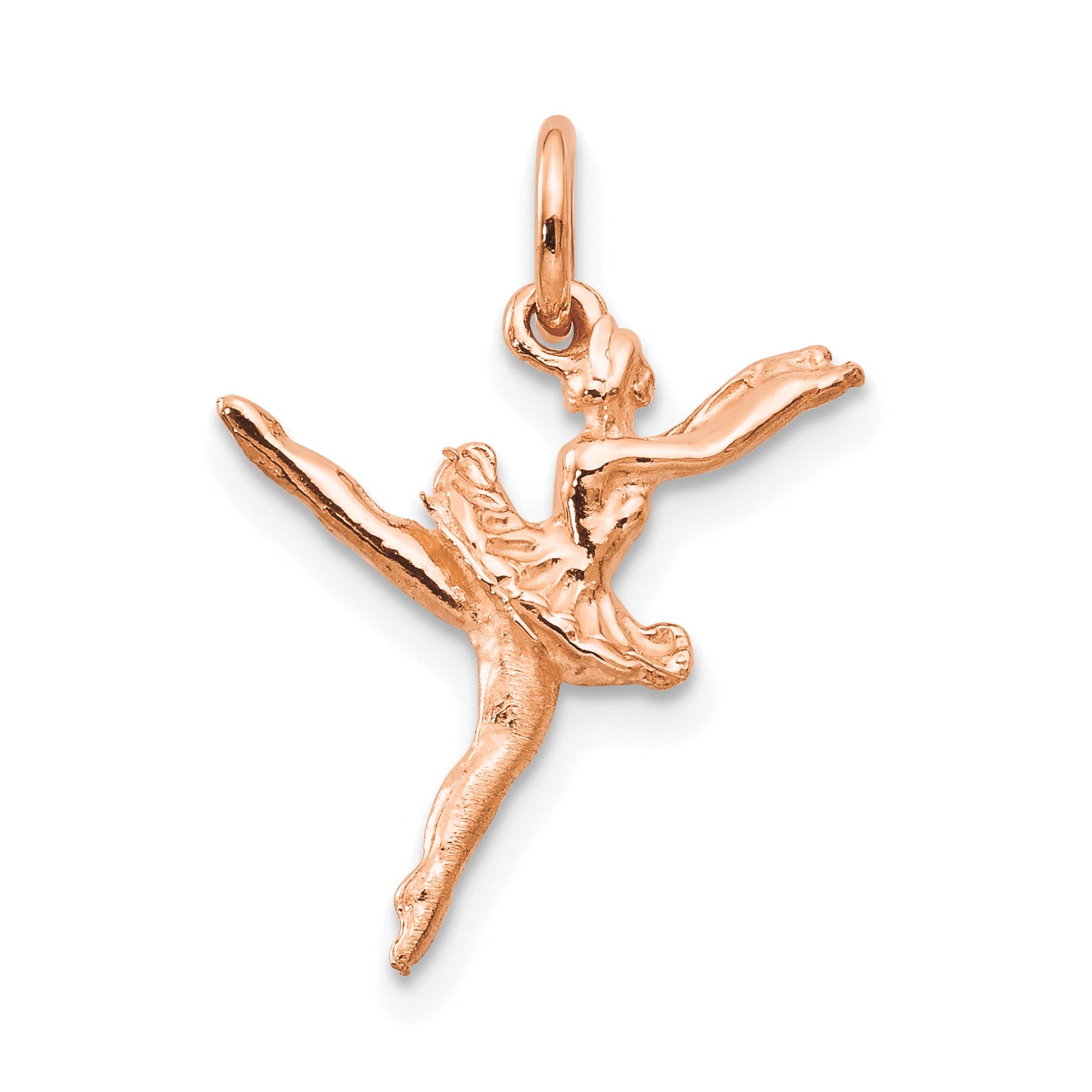 14K Rose Gold 3D Ballerina Charm Polished Elegant Pendant by Sophia Jewelers Main image