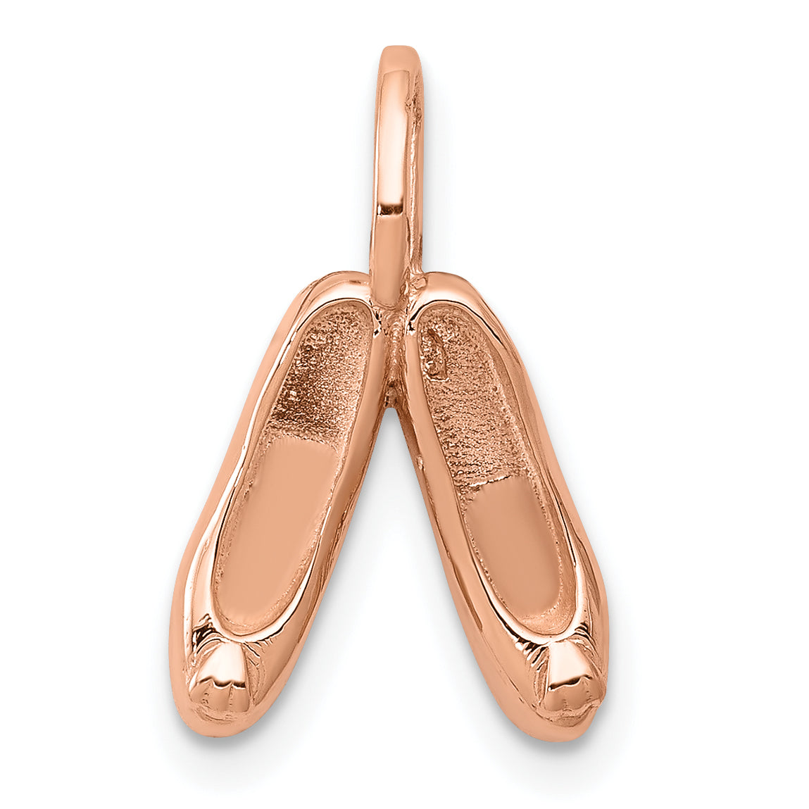 14K Rose Gold Polished 3D Ballet Slippers Charm Elegant & Refined Statement Main image