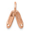 14K Rose Gold Polished 3D Ballet Slippers Charm Elegant & Refined Statement