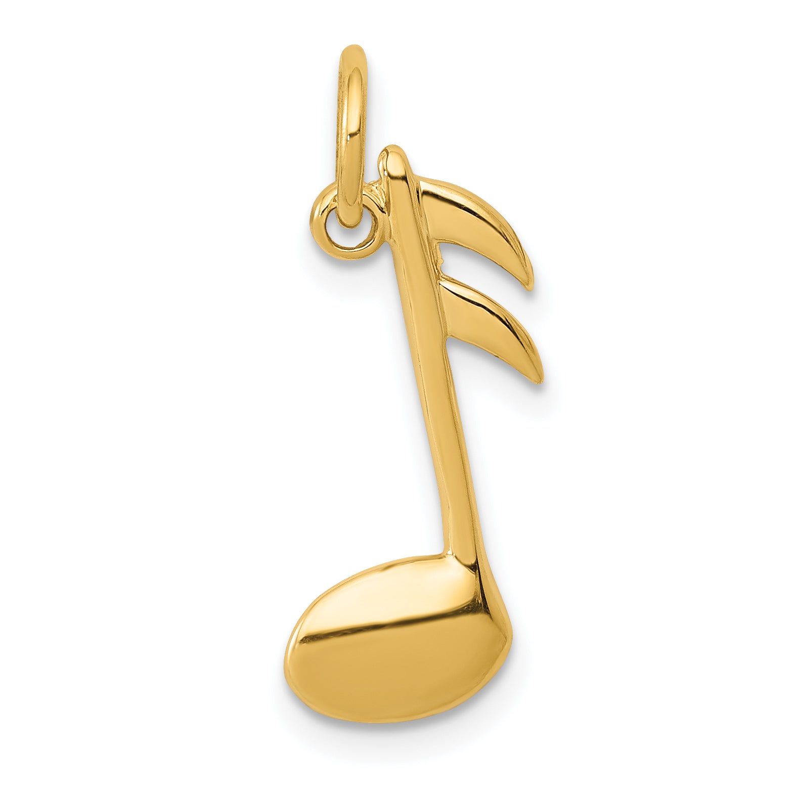 14K Gold Musical Note Charm with Polished Finish Elegant Design Main image