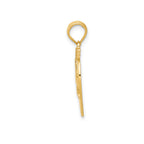 14K Gold New York Skyline Apple Pendant with Polished Finish