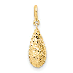 14K Diamond-cut Teardrop w/ Spring Ring Clasp Charm