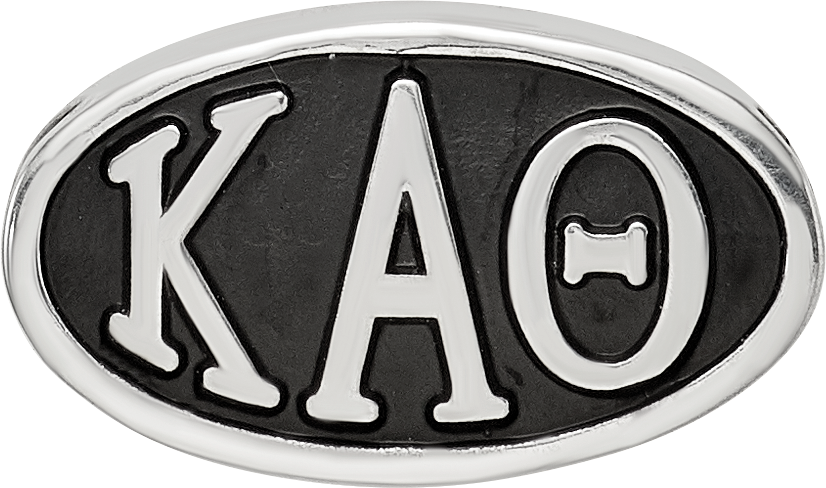 Sterling Silver LogoArt Kappa Alpha Theta Sorority Greek Letters Enameled Oval Bead
