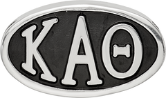 Sterling Silver LogoArt Kappa Alpha Theta Sorority Greek Letters Enameled Oval Bead