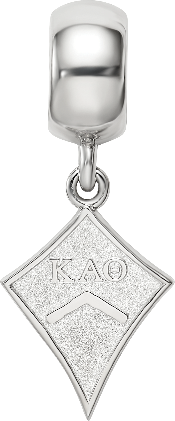 Sterling Silver Rhodium-plated LogoArt Kappa Alpha Theta Kite Bead