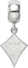 Sterling Silver Rhodium-plated LogoArt Kappa Alpha Theta Kite Bead
