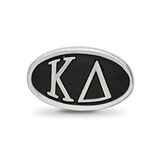 Sterling Silver LogoArt Kappa Delta Sorority Greek Letters Enameled Oval Bead