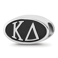 Sterling Silver LogoArt Kappa Delta Sorority Greek Letters Enameled Oval Bead