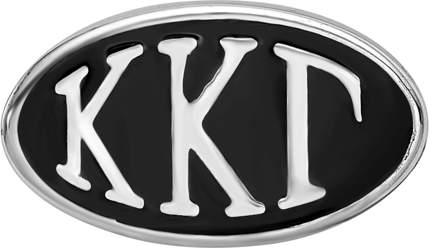 Sterling Silver LogoArt Kappa Kappa Gamma Sorority Greek Letters Enameled Oval Bead