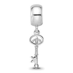 Sterling Silver Rhodium Plated LogoArt Kappa Kappa Gamma Key Bead