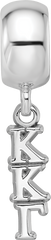 Sterling Silver RH-plate LogoArt Kappa Kappa Gamma Vertical Letter Bead